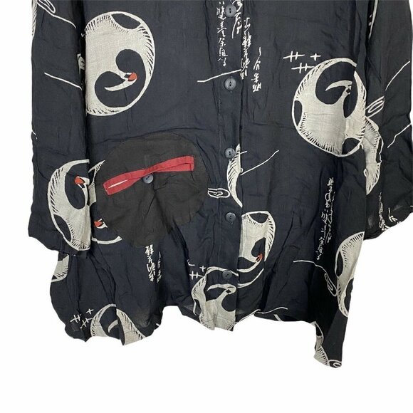 CUPCAKE Crinkle Rayon Coat Jacket Wearable Art Small - Picture 3 of 7